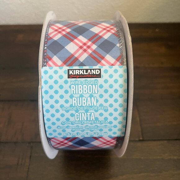 NEW! Kirkland Wire-edged Ribbon 50 YD NEW As shown Pattern 2.5" - Picture 1 of 3
